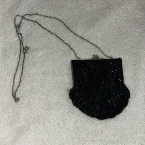 Vintage 1990 Beaded Clamshell Handbag